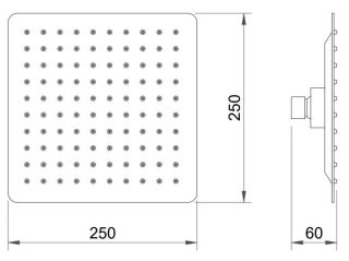 Верхний душ Berges Ventas S 25см хром 074001